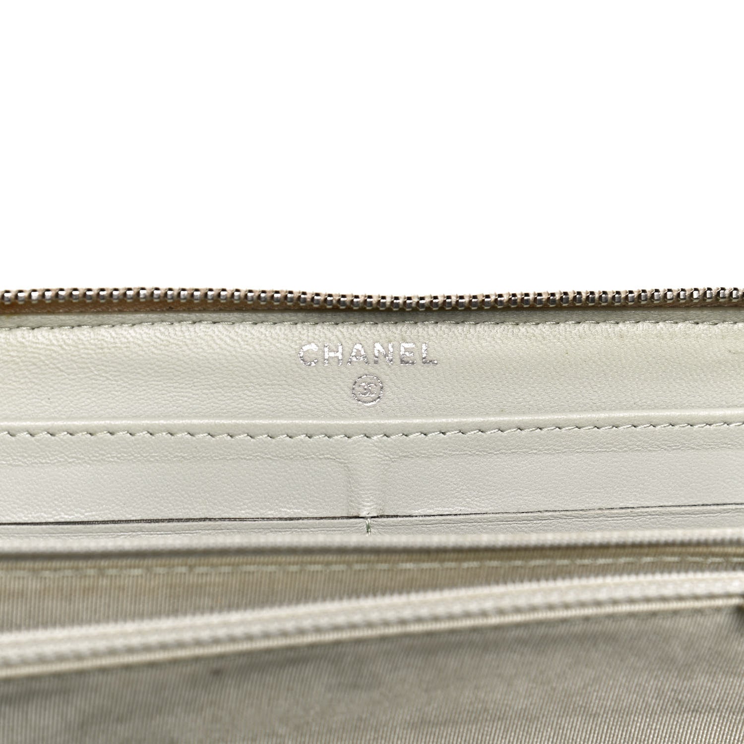 Chanel Lambskin Quilted Large Gusset Zip Around Wallet Light Green 6 of 12