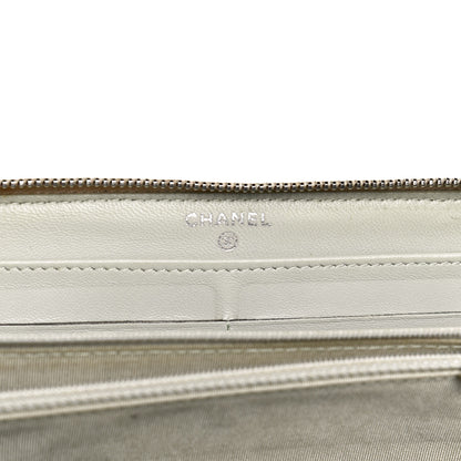 Chanel Lambskin Quilted Large Gusset Zip Around Wallet Light Green 6 of 12