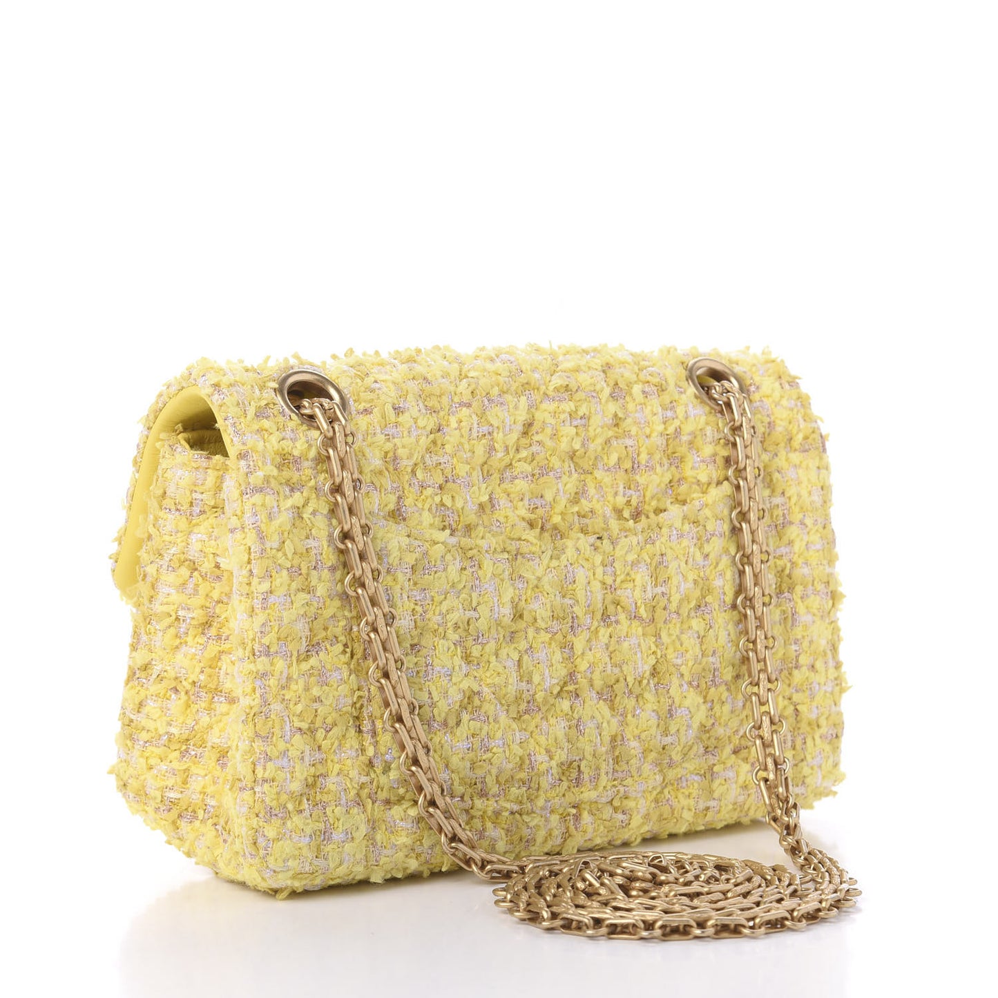 Tweed Quilted 2.55 Reissue Mini Flap Yellow