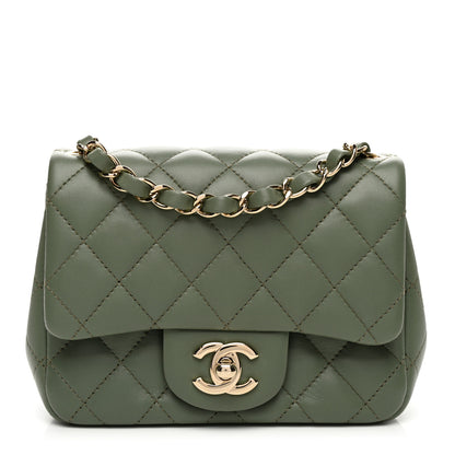 Chanel Lambskin Quilted Mini Square Flap Green 1 of 10