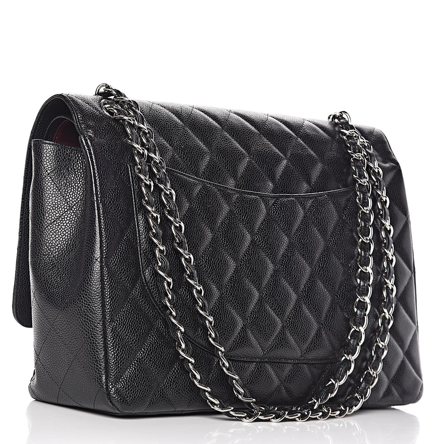 Caviar Quilted Maxi Double Flap Black