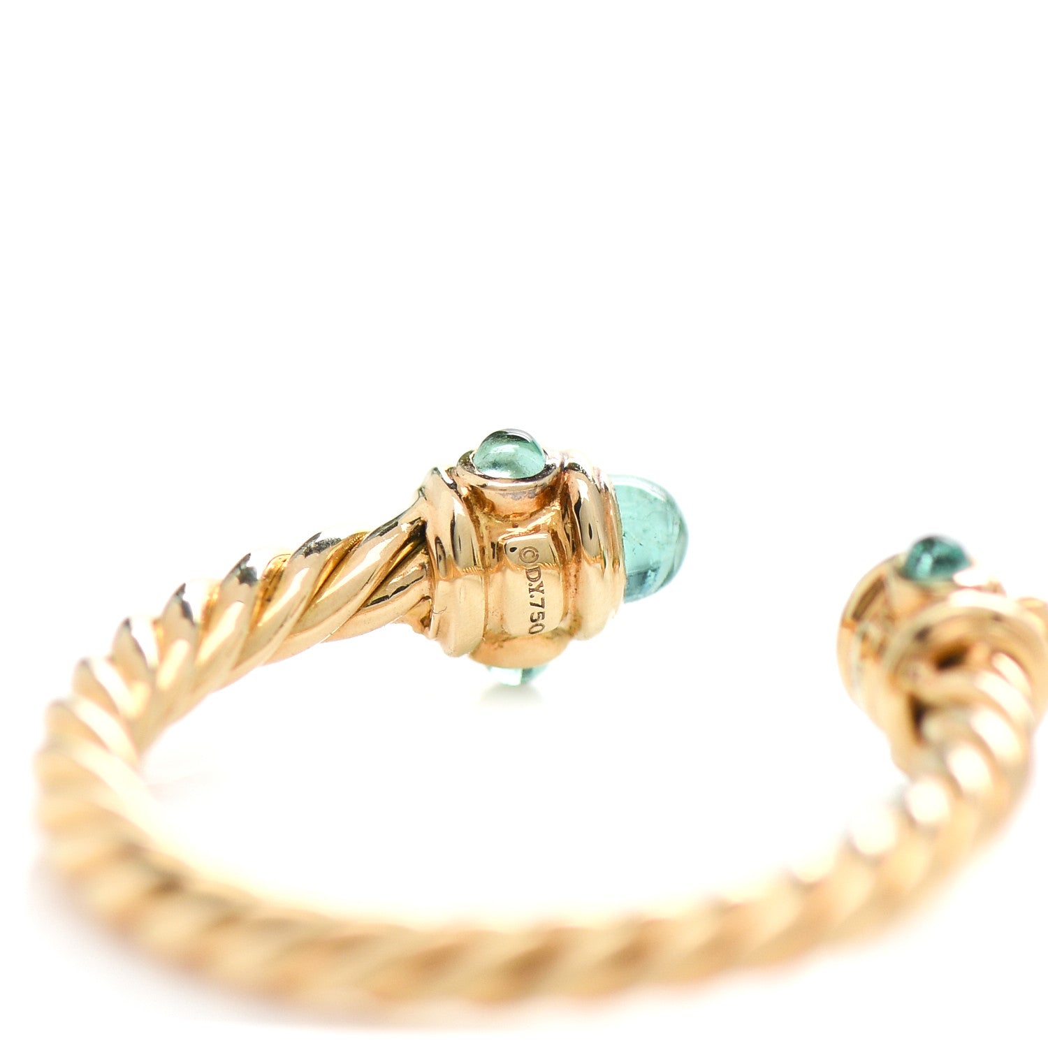 David Yurman 18K Yellow Gold Emerald Renaissance Ring 45 3.5 4 of 5