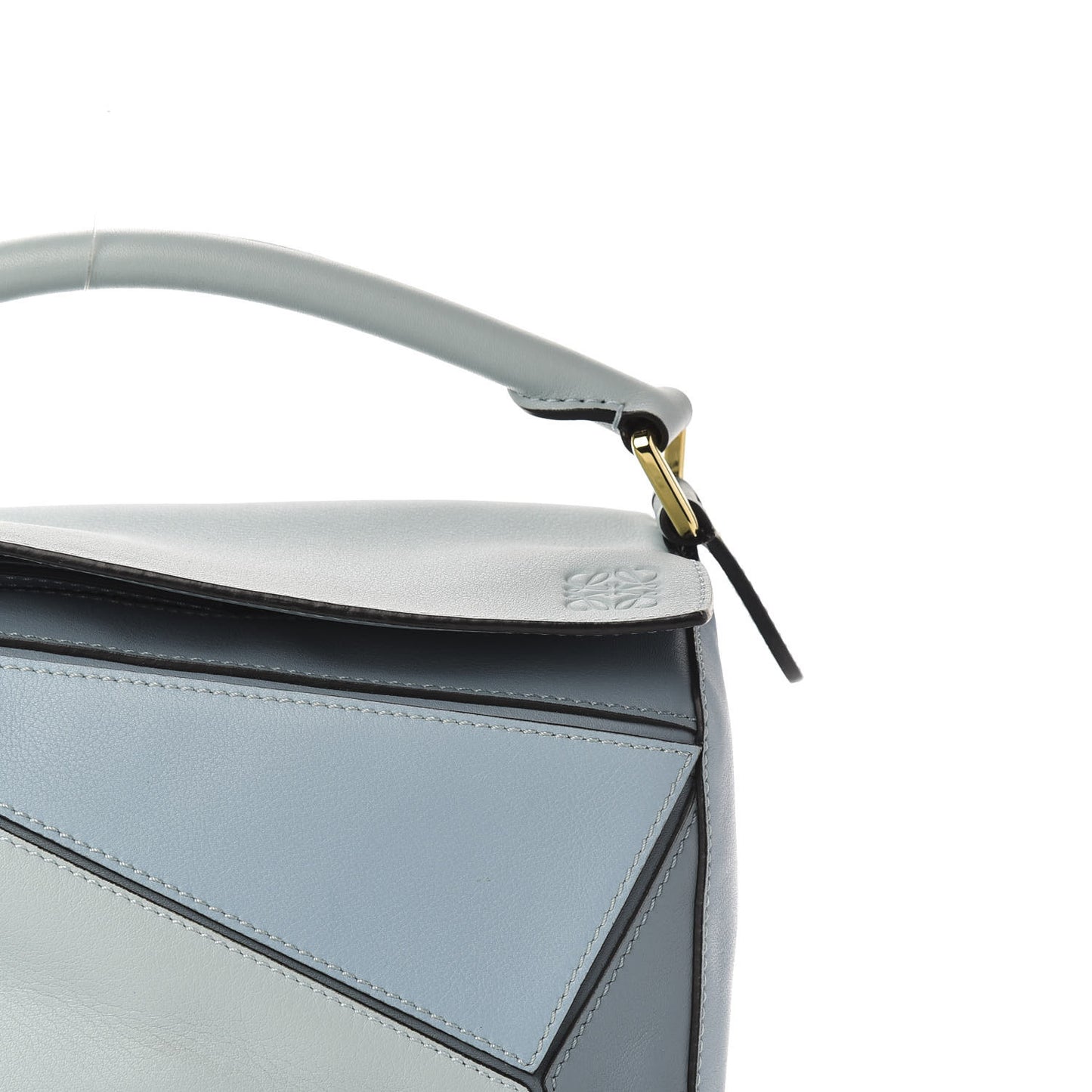 Calfskin Small Puzzle Bag Aqua Light Blue Stone Blue