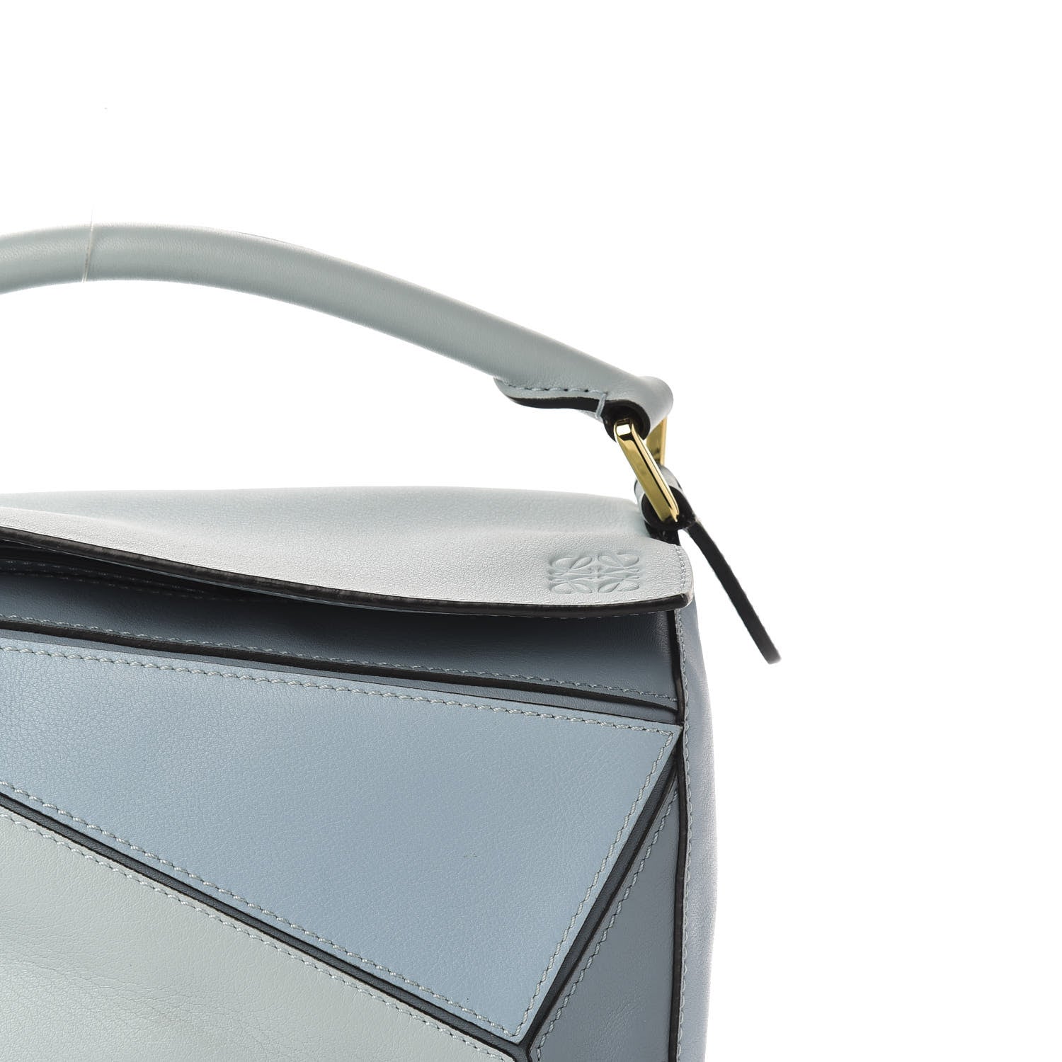 Loewe Calfskin Small Puzzle Bag Aqua Light Blue Stone Blue 9 of 9