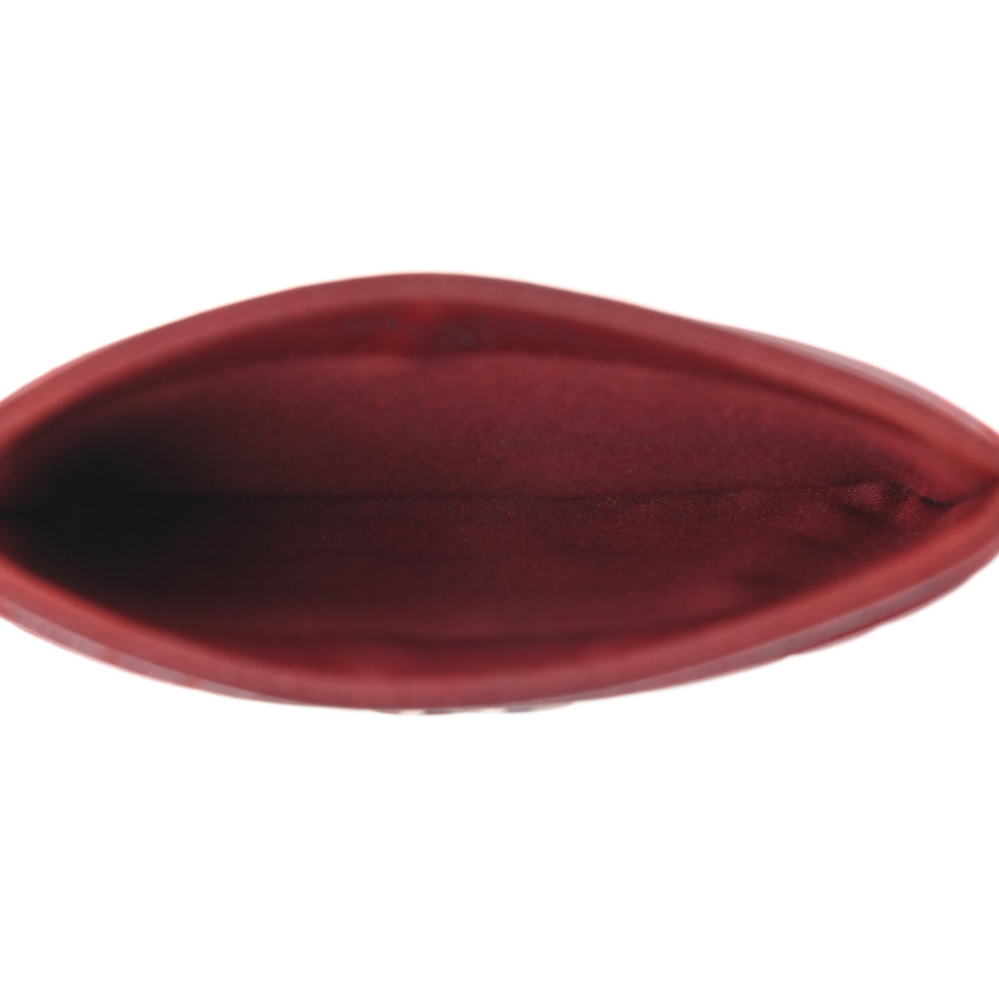 Lambskin Camellia Embossed Card Holder Red