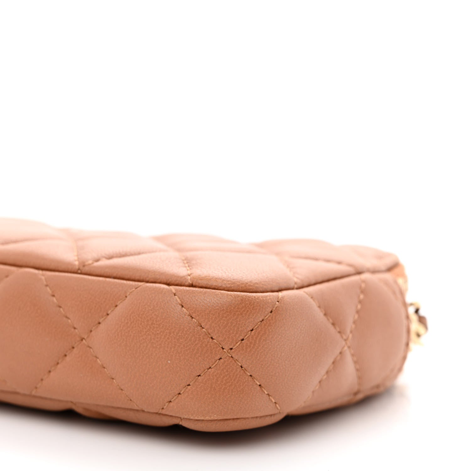 Chanel Lambskin Quilted Small Clutch With Chain Dark Beige 13 of 16