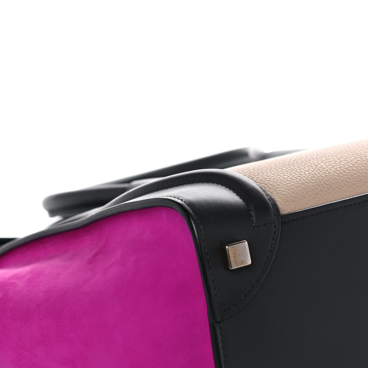 Baby Grained Calfskin Nubuck Micro Tri-Color Luggage Fuchsia