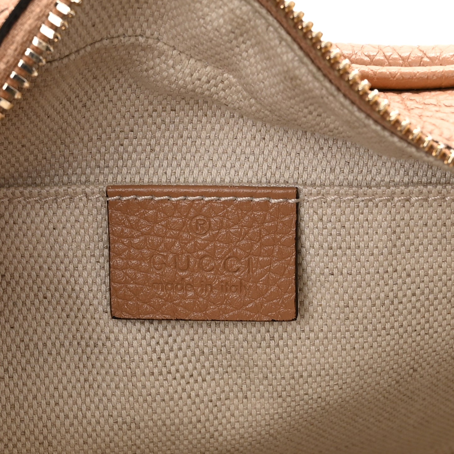 Pebbled Calfskin Small Soho Disco Bag Camelia