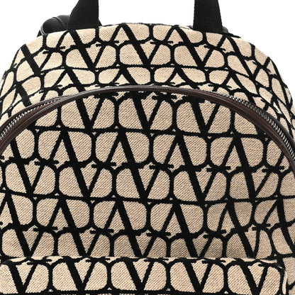 Valentino Garavani Toile Iconographe Backpack Naturale Black Fondant 7 of 9