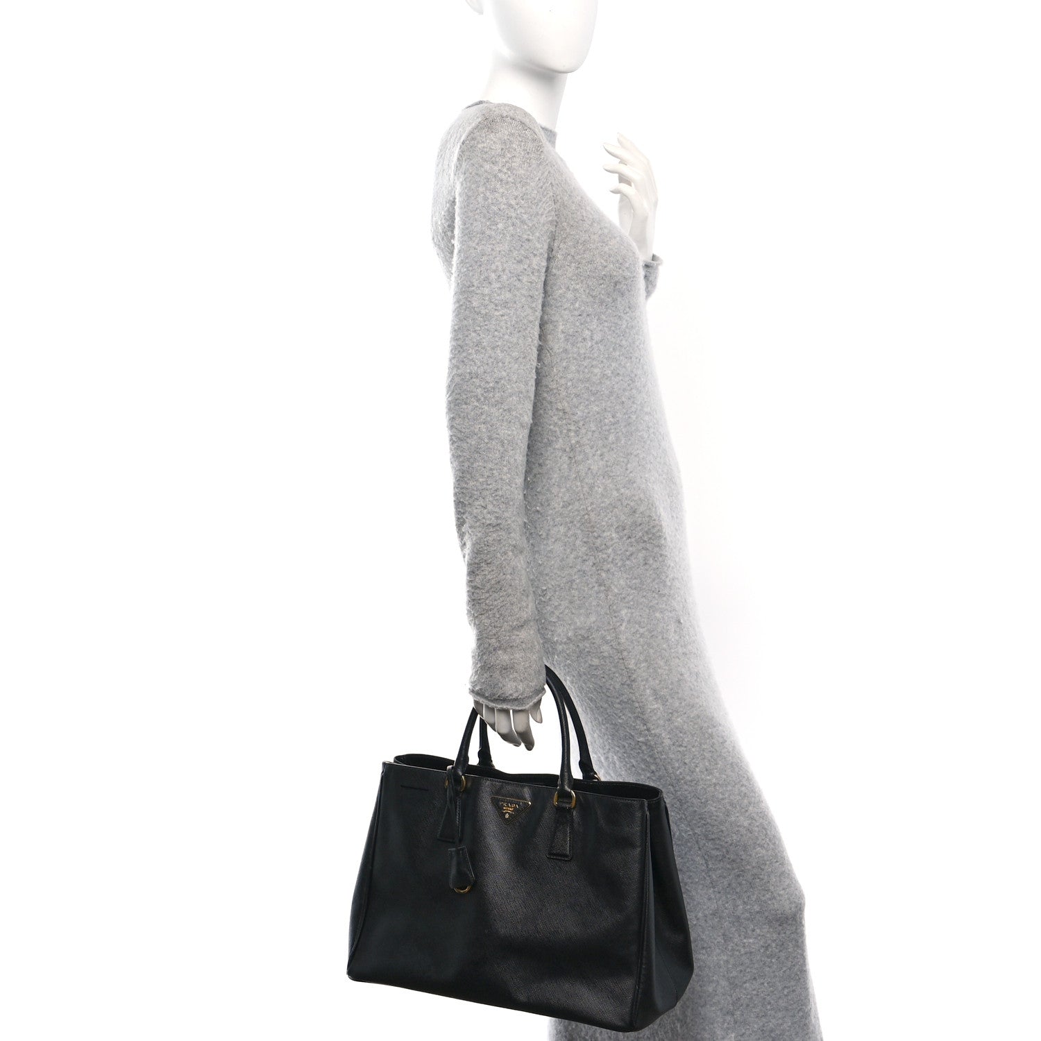 Prada Saffiano Lux Large Tote Black 2 of 9