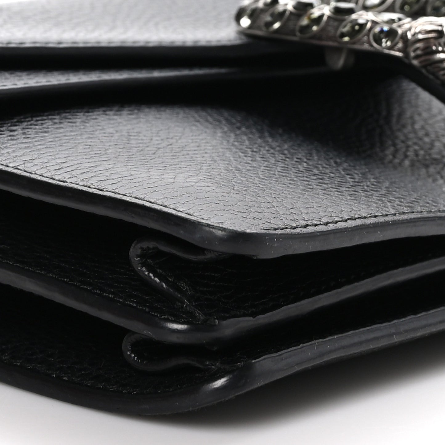 Pebbled Calfskin Small Dionysus Shoulder Bag Black