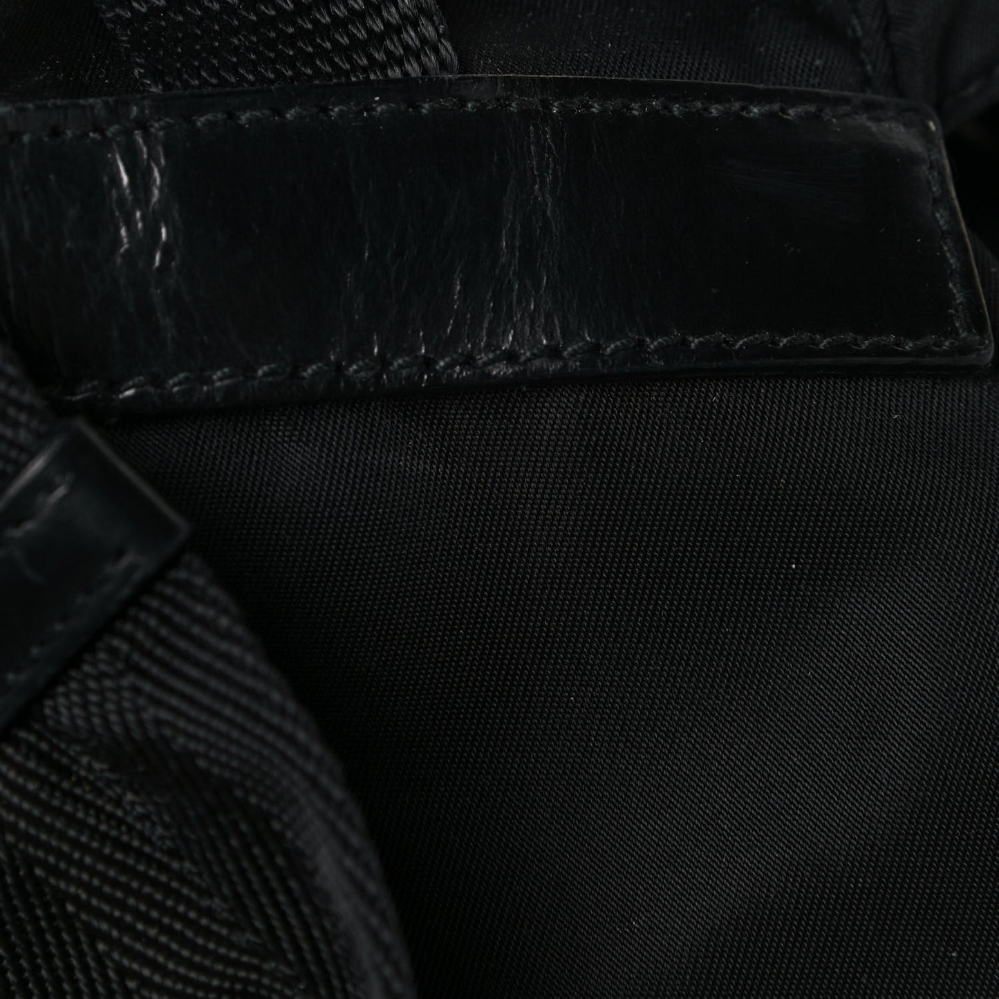 Nylon Vela Saffiano Cinch Backpack Black