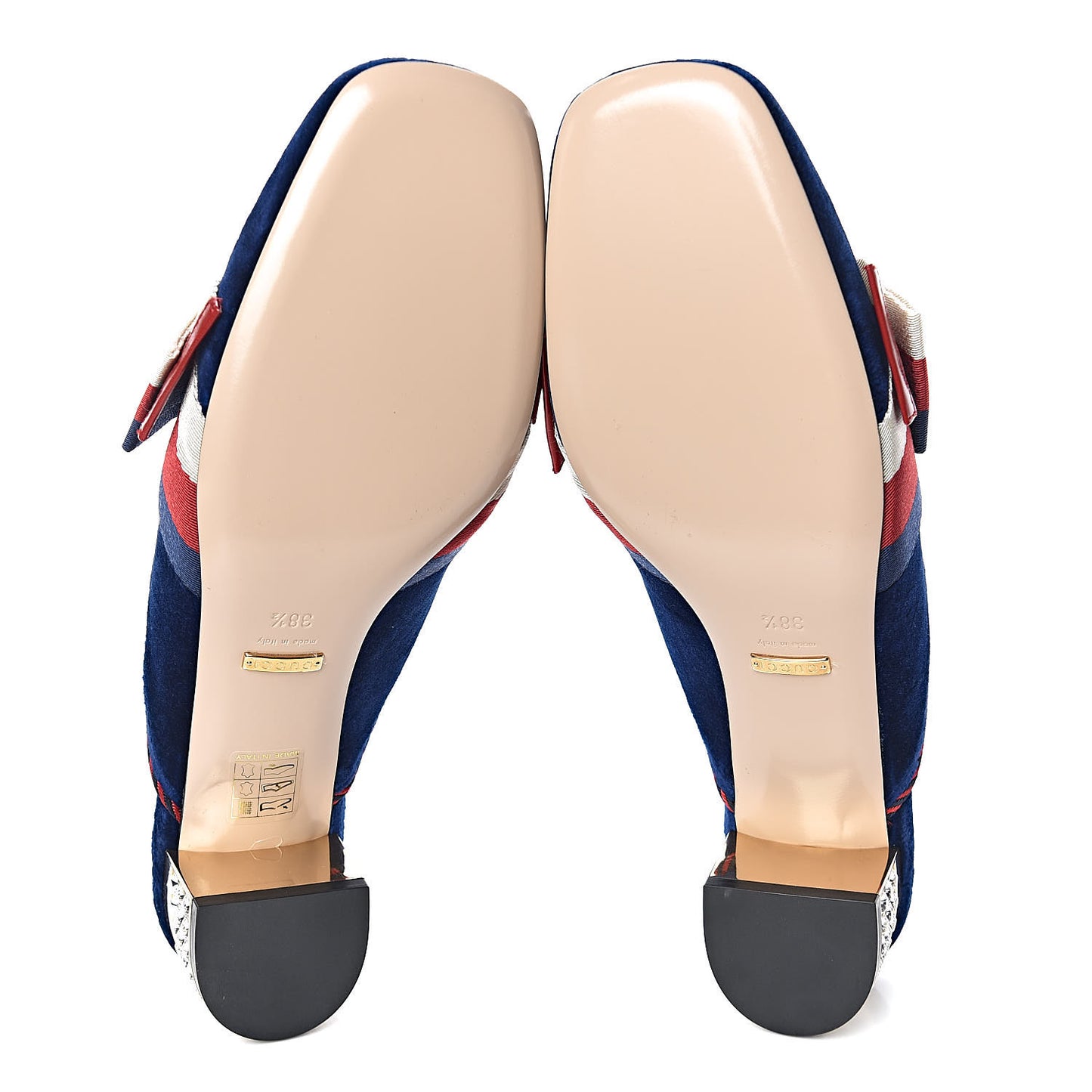 Velvet Crystal Sylvie Bow Mules 38.5 Blue