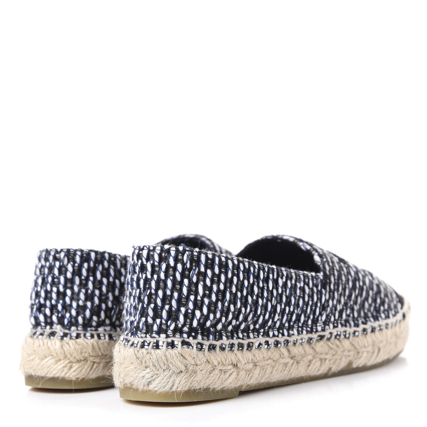 Tweed Grosgrain CC Espadrilles 36 Black Navy White