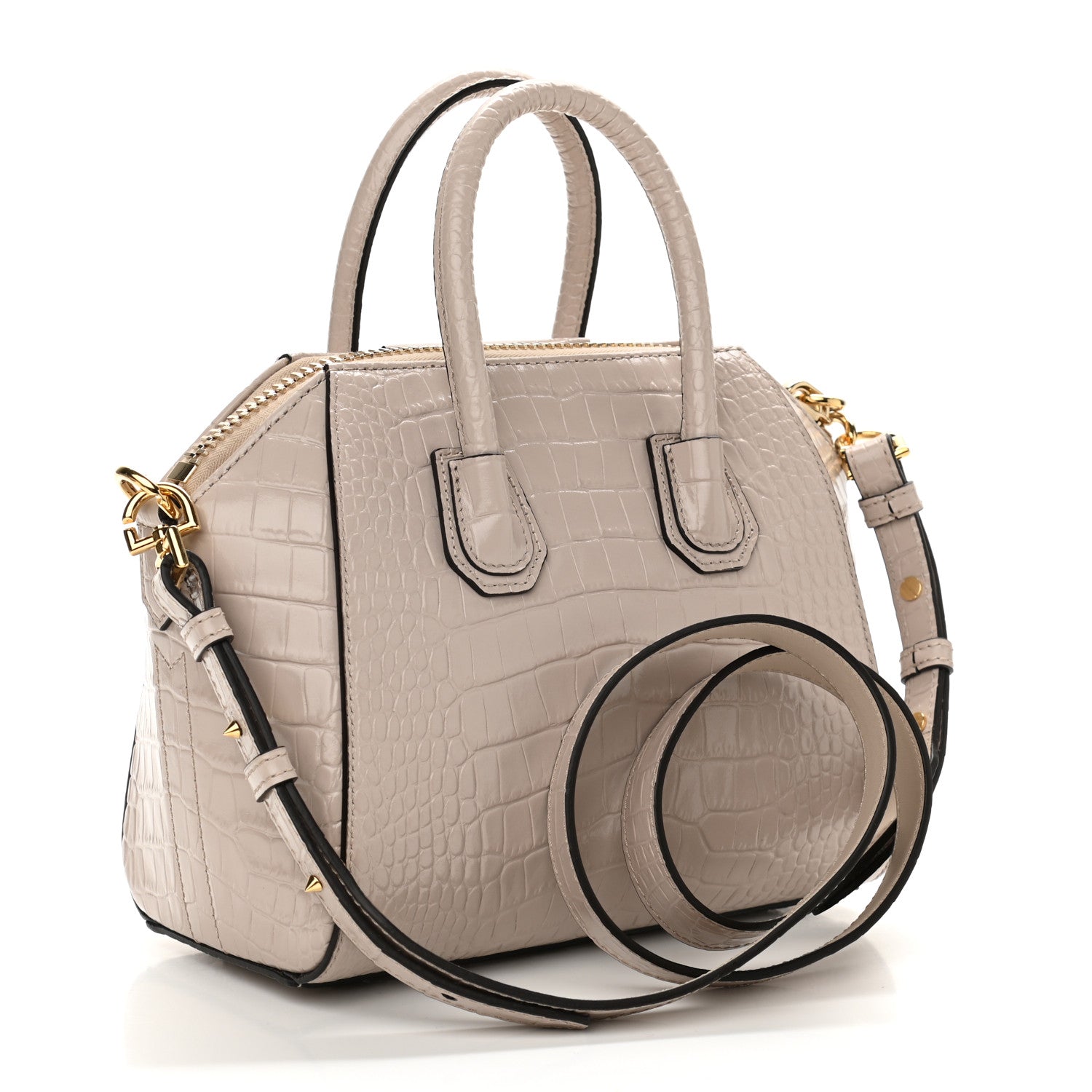 Givenchy Calfskin Crocodile Embossed Mini Antigona Dune 3 of 10