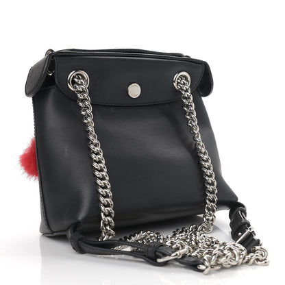 Fendi Calfskin Pom Pom Mini Back to School Backpack Black 2 of 8