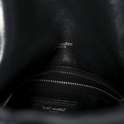 Saint Laurent Lambskin Quilted Small Loulou Puffer Monogram Chain Satchel Black 7 of 11