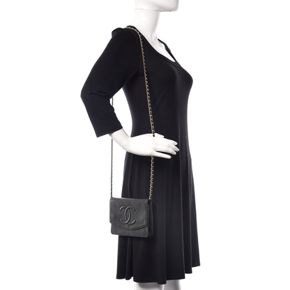 Chanel Caviar Timeless CC Wallet On Chain WOC Black 2 of 11