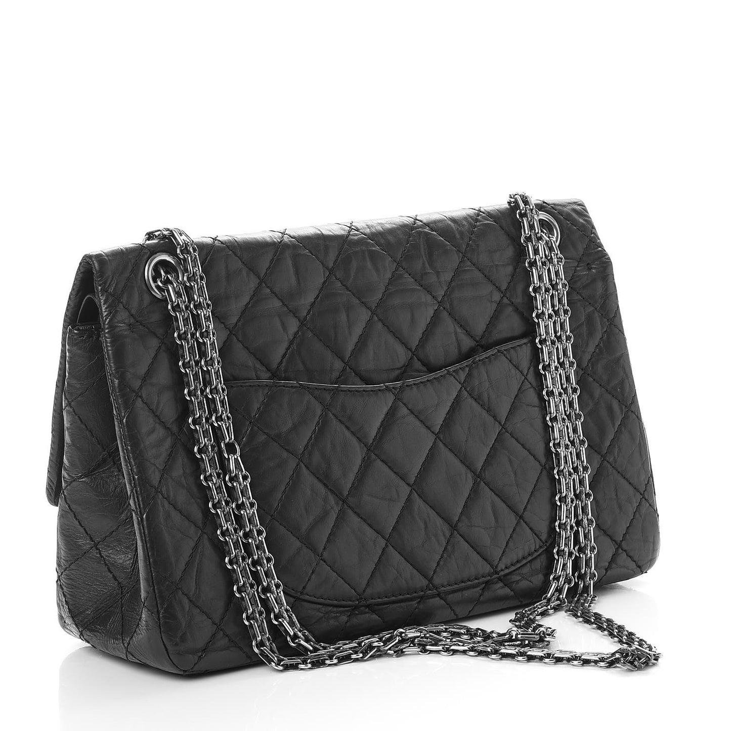 Aged Calfskin Quilted 2.55 Reissue 226 Flap Dark Grey