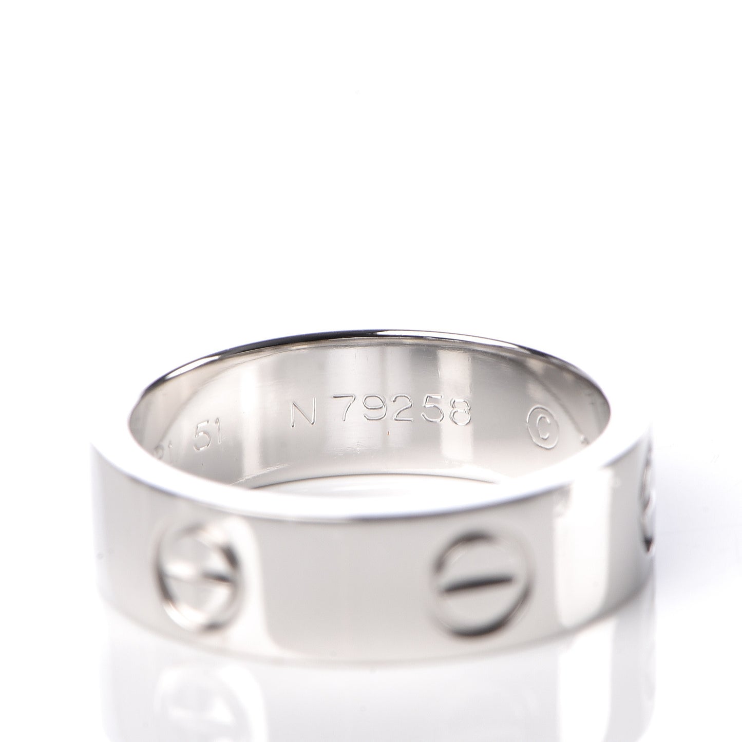 Platinum 5.5mm LOVE Ring 51 5.75