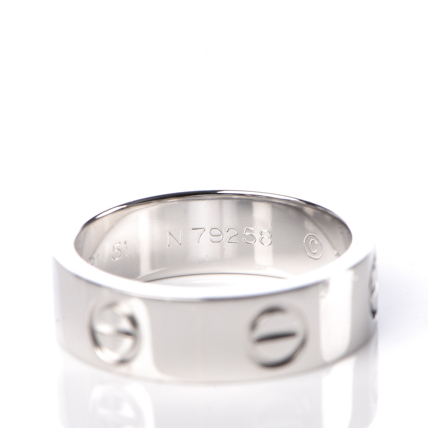 Cartier Platinum 5.5mm LOVE Ring 51 5.75 5 of 6