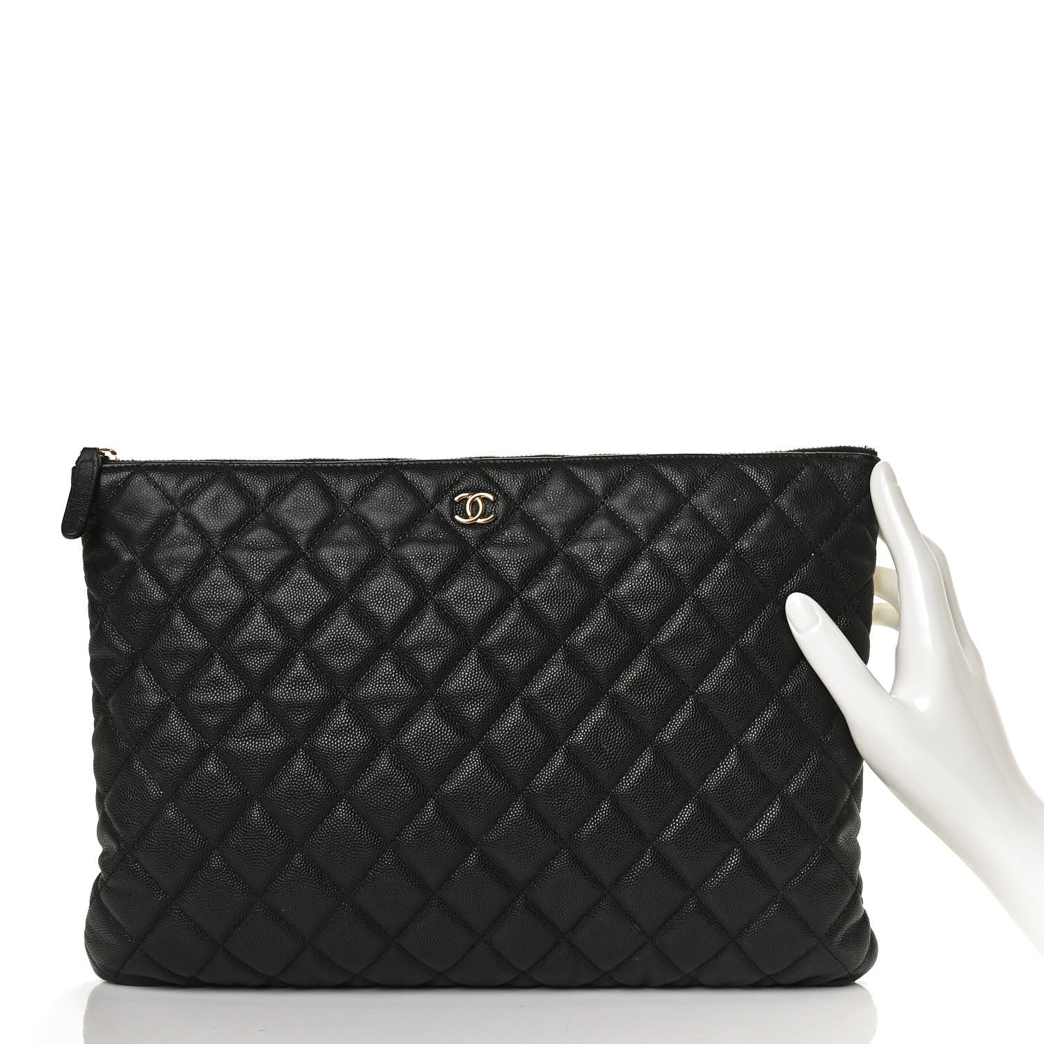 Chanel Caviar Quilted Large Cosmetic Case Black 2 of 14