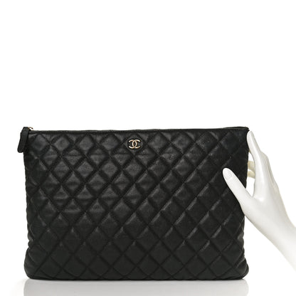 Chanel Caviar Quilted Large Cosmetic Case Black 2 of 14