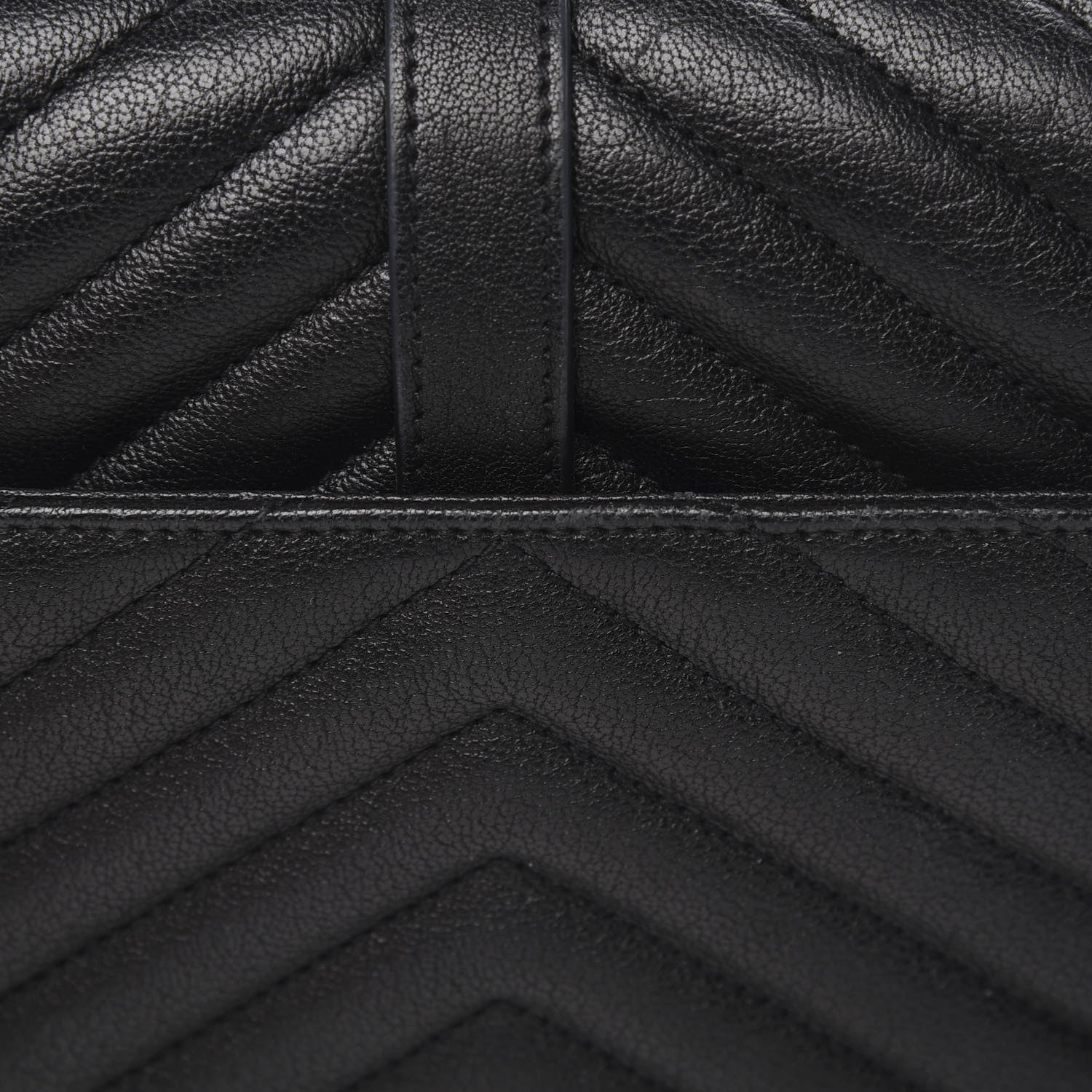 Saint Laurent Sheepskin Matelasse Chevron Monogram Medium College Bag Black 11 of 11