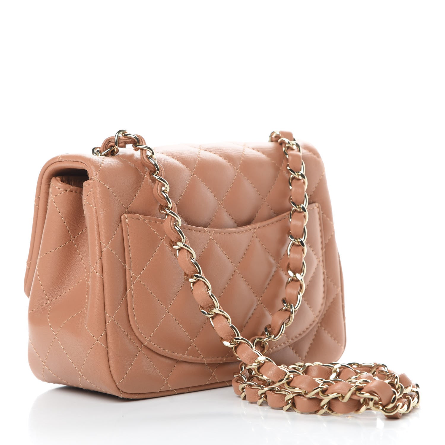 Chanel Lambskin Quilted Mini Square Flap Brown 3 of 11