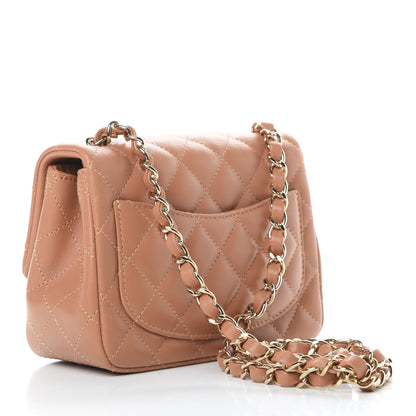 Chanel Lambskin Quilted Mini Square Flap Brown 3 of 11