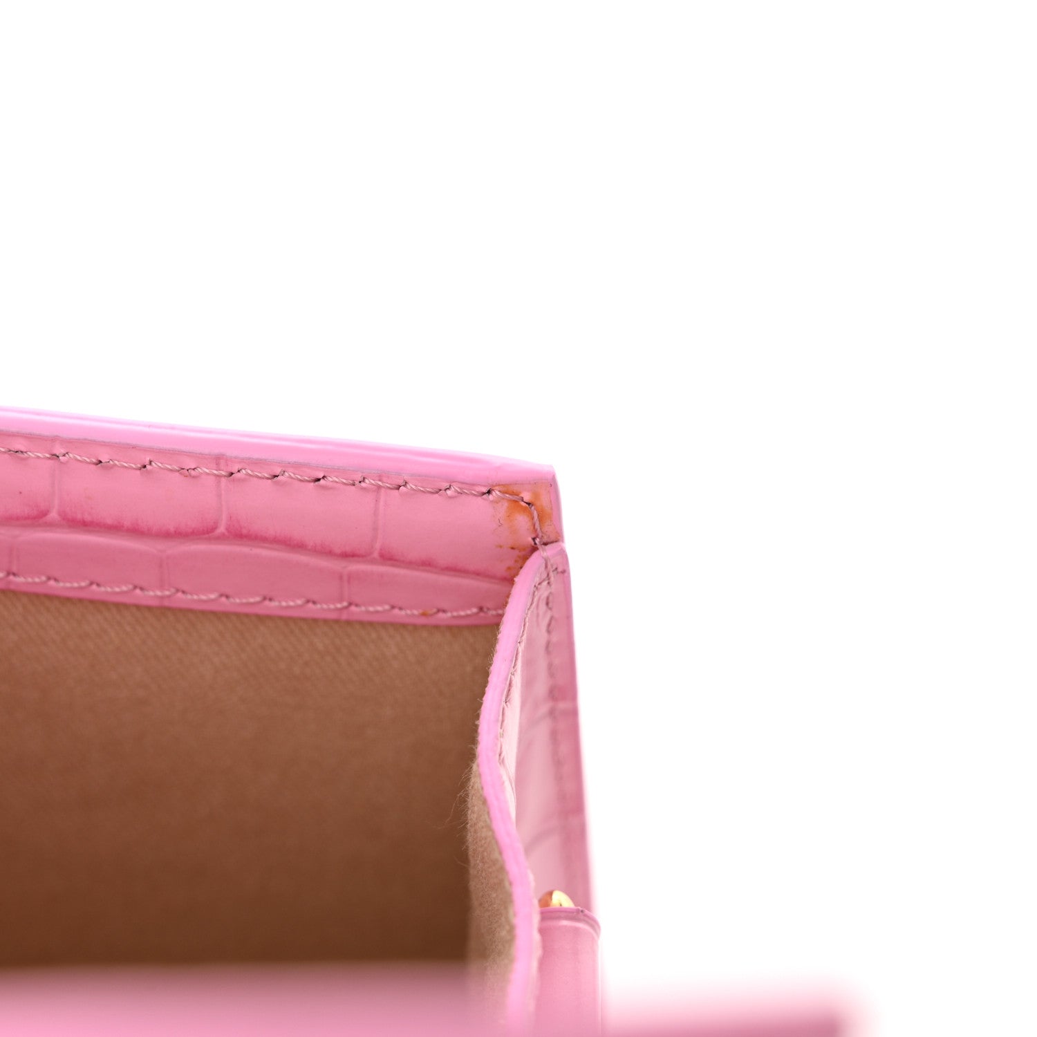 Jacquemus Calfskin Crocodile Embossed Le Grand Bambino Pink 14 of 15