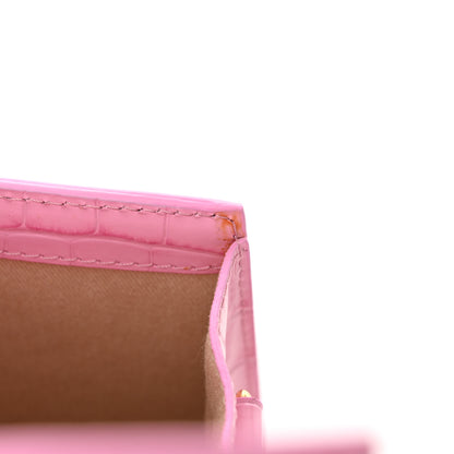 Jacquemus Calfskin Crocodile Embossed Le Grand Bambino Pink 14 of 15