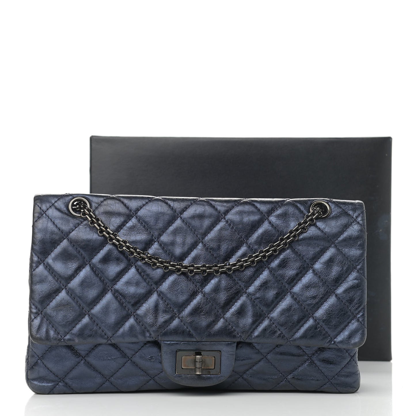 Aged Calfskin Quilted 2.55 Reissue 227 Flap Marine