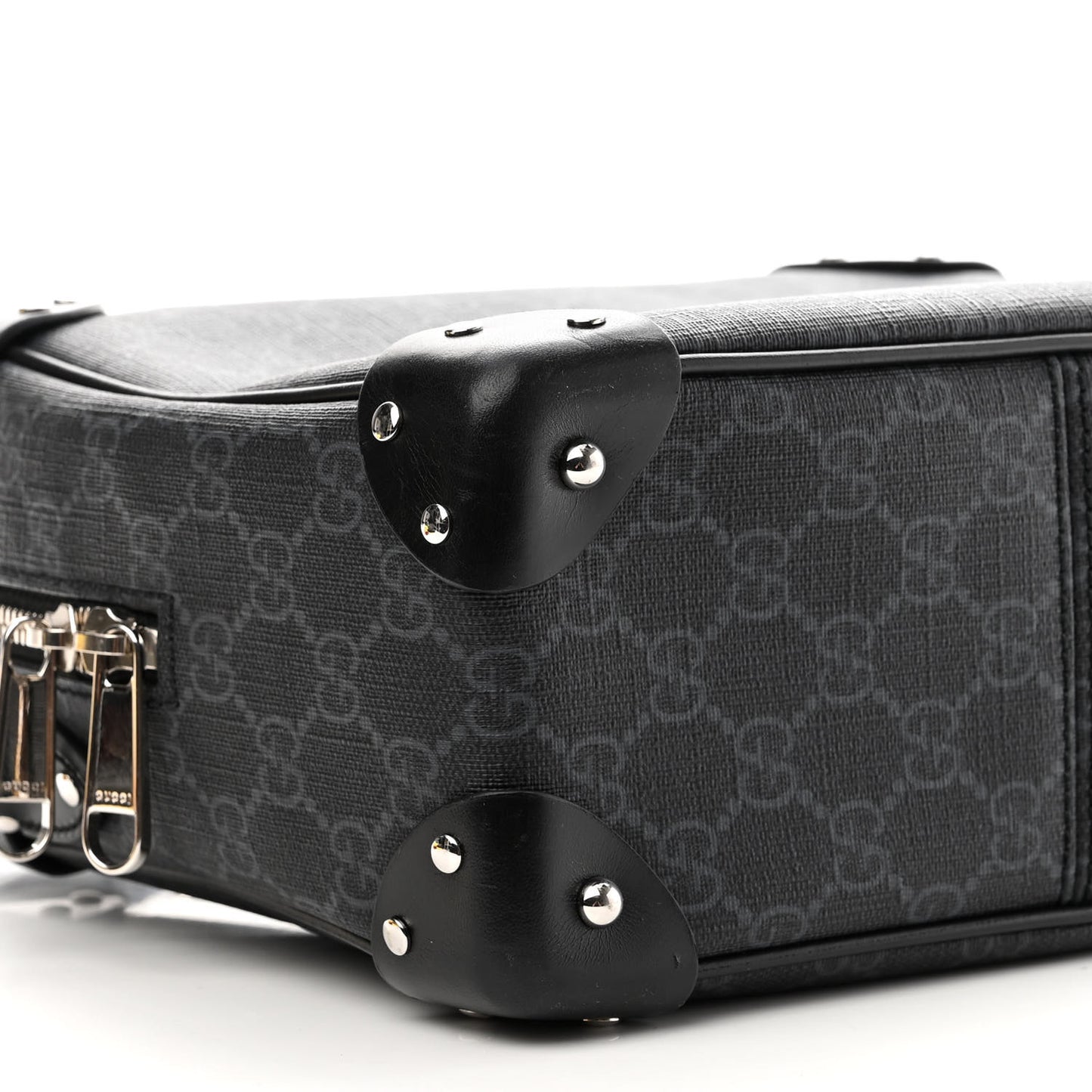 GG Supreme Monogram Selleria Calfskin Square Messenger Bag Black