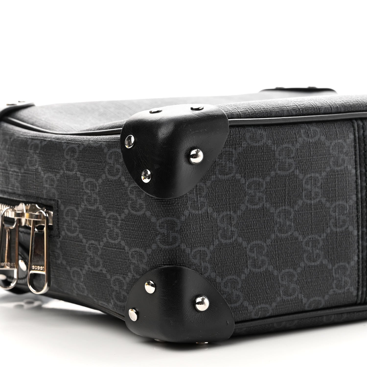 Gucci GG Supreme Monogram Selleria Calfskin Square Messenger Bag Black 8 of 12