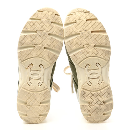 Chanel Canvas Womens Sneakers 37.5 Khaki 5 of 8