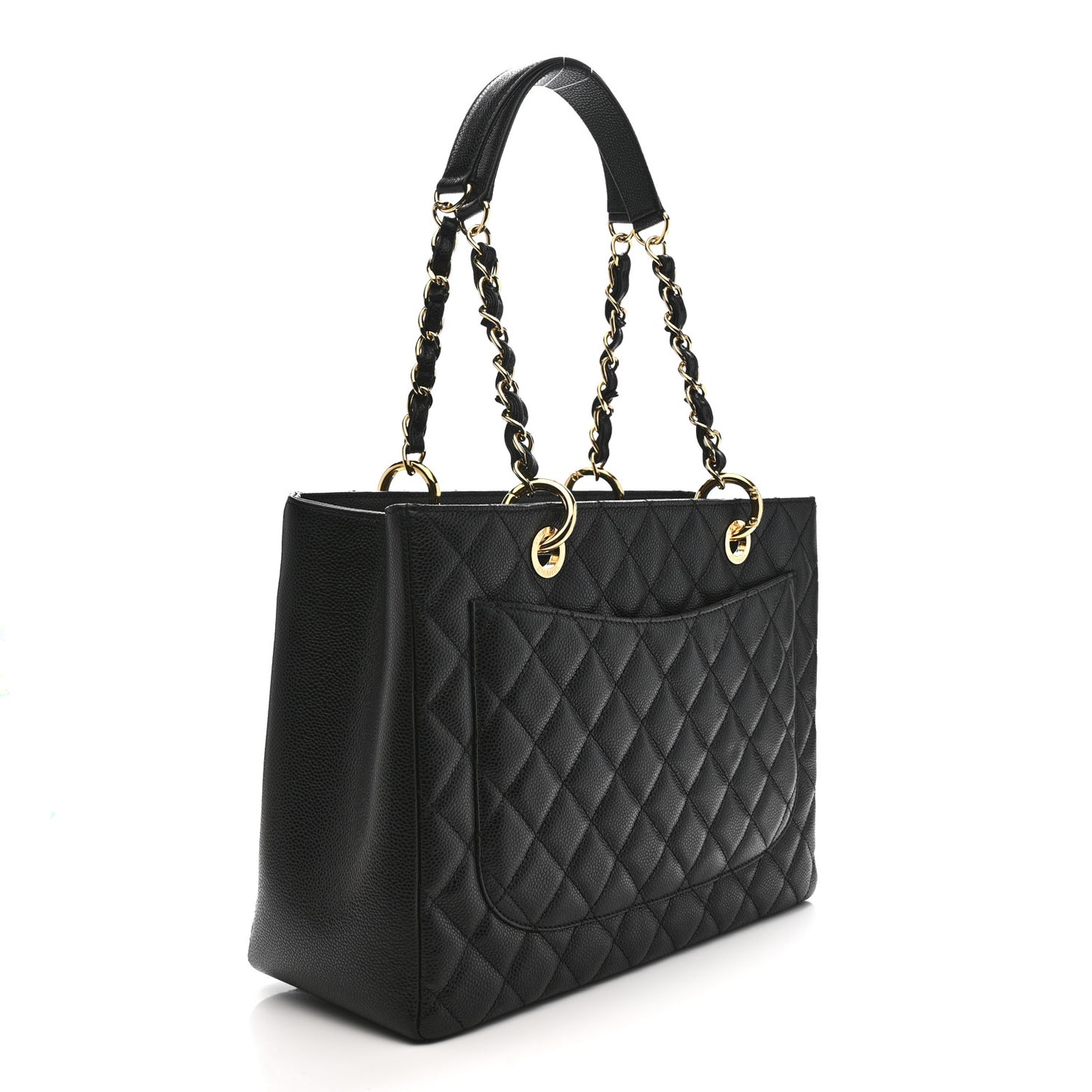 Caviar Quilted Grand Shopping Tote GST Black