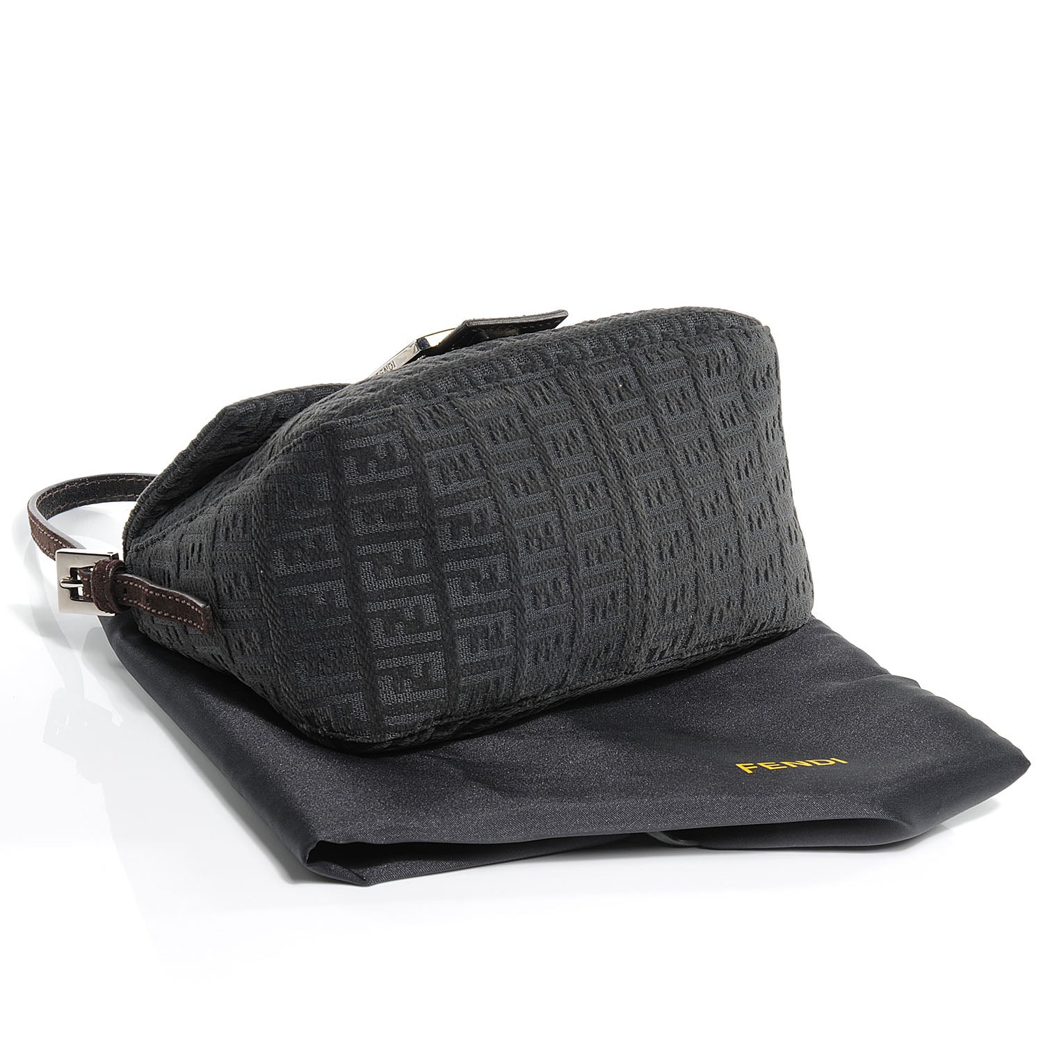 Fendi Velvet Zucchino Suede Mini Mama Baguette Grigio Testa di Moro 4 of 8