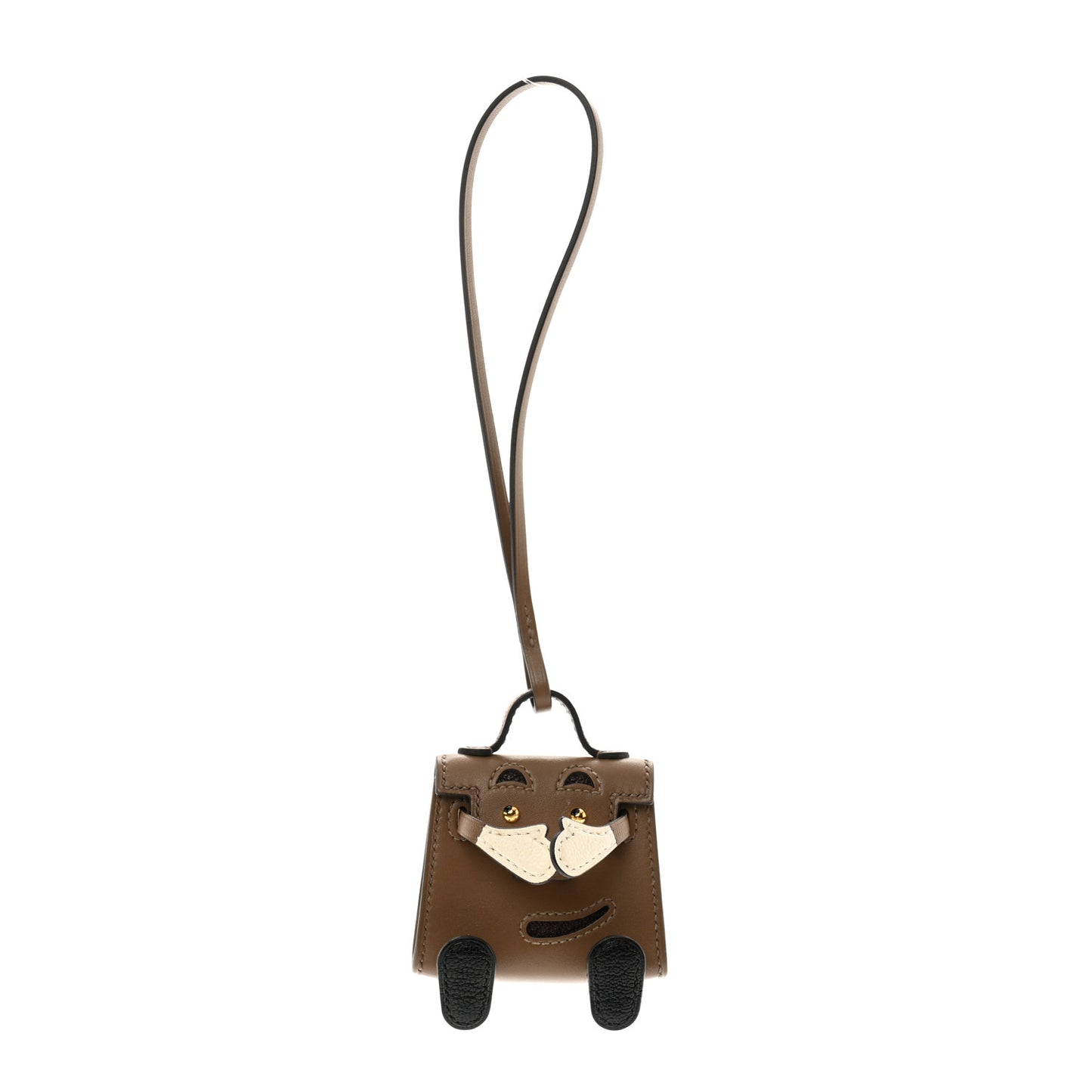 Tadelakt Chevre Mysore Kelly Quelle Idole Bag Charm Etoupe Nata Black
