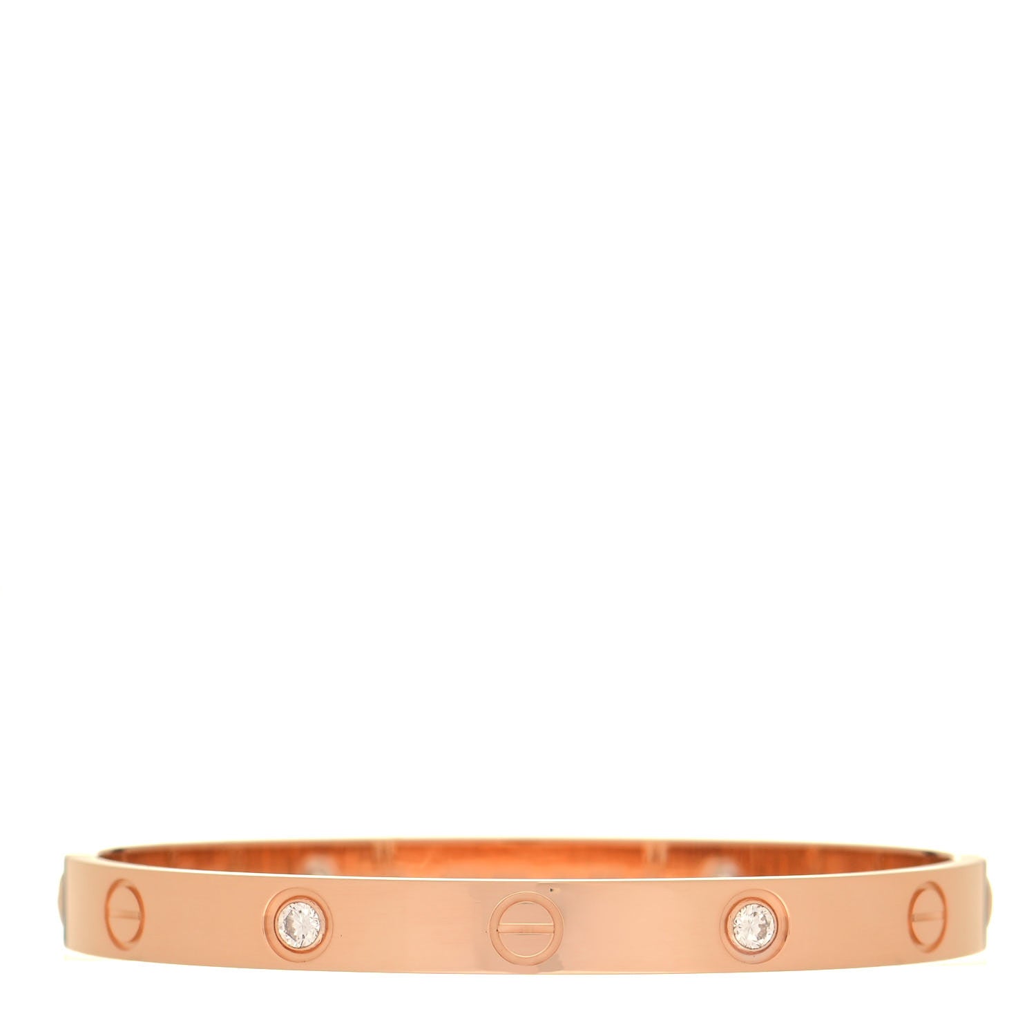 Cartier 18K Pink Gold 4 Diamond LOVE Bracelet 16 1 of 6