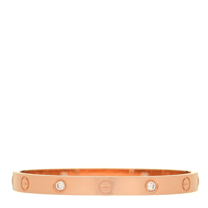 Cartier 18K Pink Gold 4 Diamond LOVE Bracelet 16 1 of 6