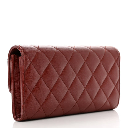 Chanel Iridescent Caviar Quilted Long Gusset Flap Wallet Red 3 of 11