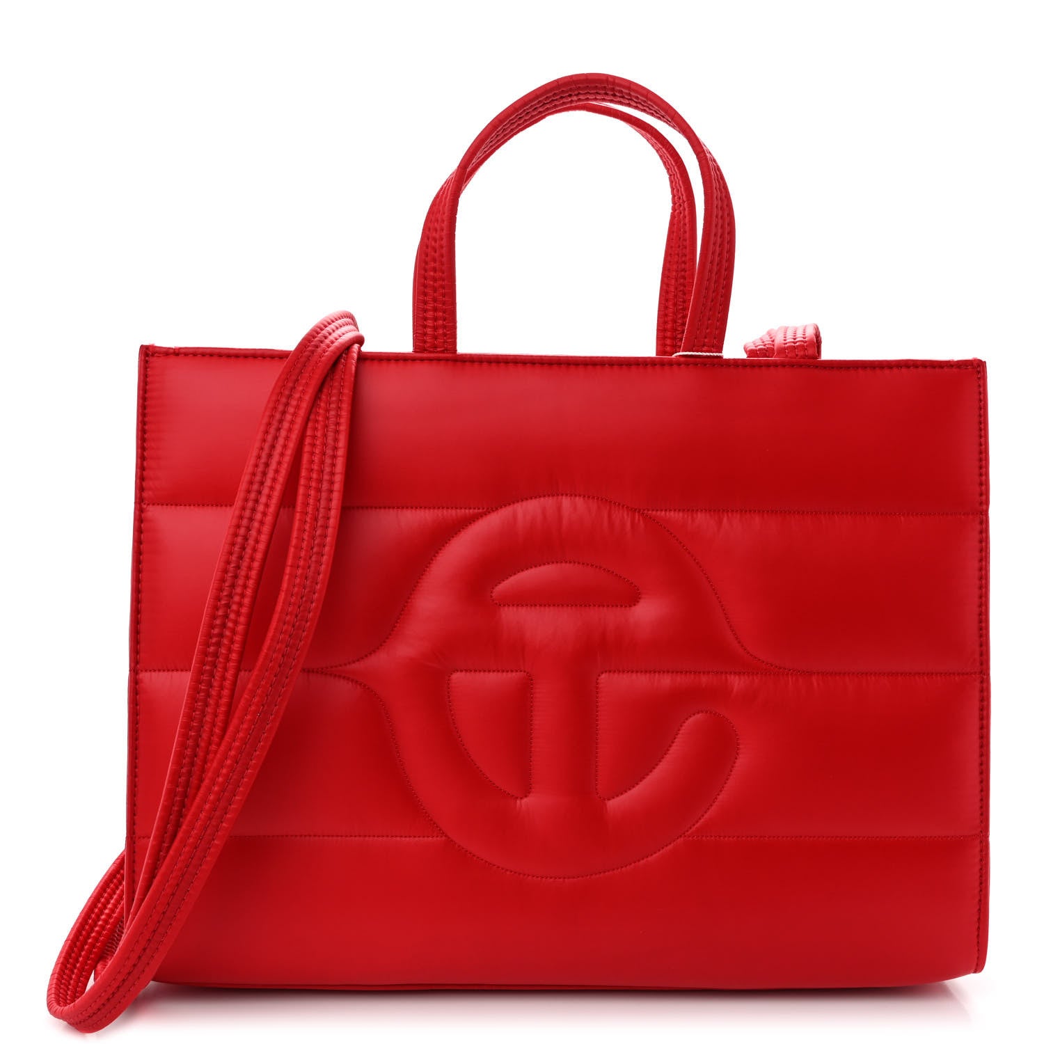 Telfar Nylon Medium Puff Shopping Bag Red 1 of 9