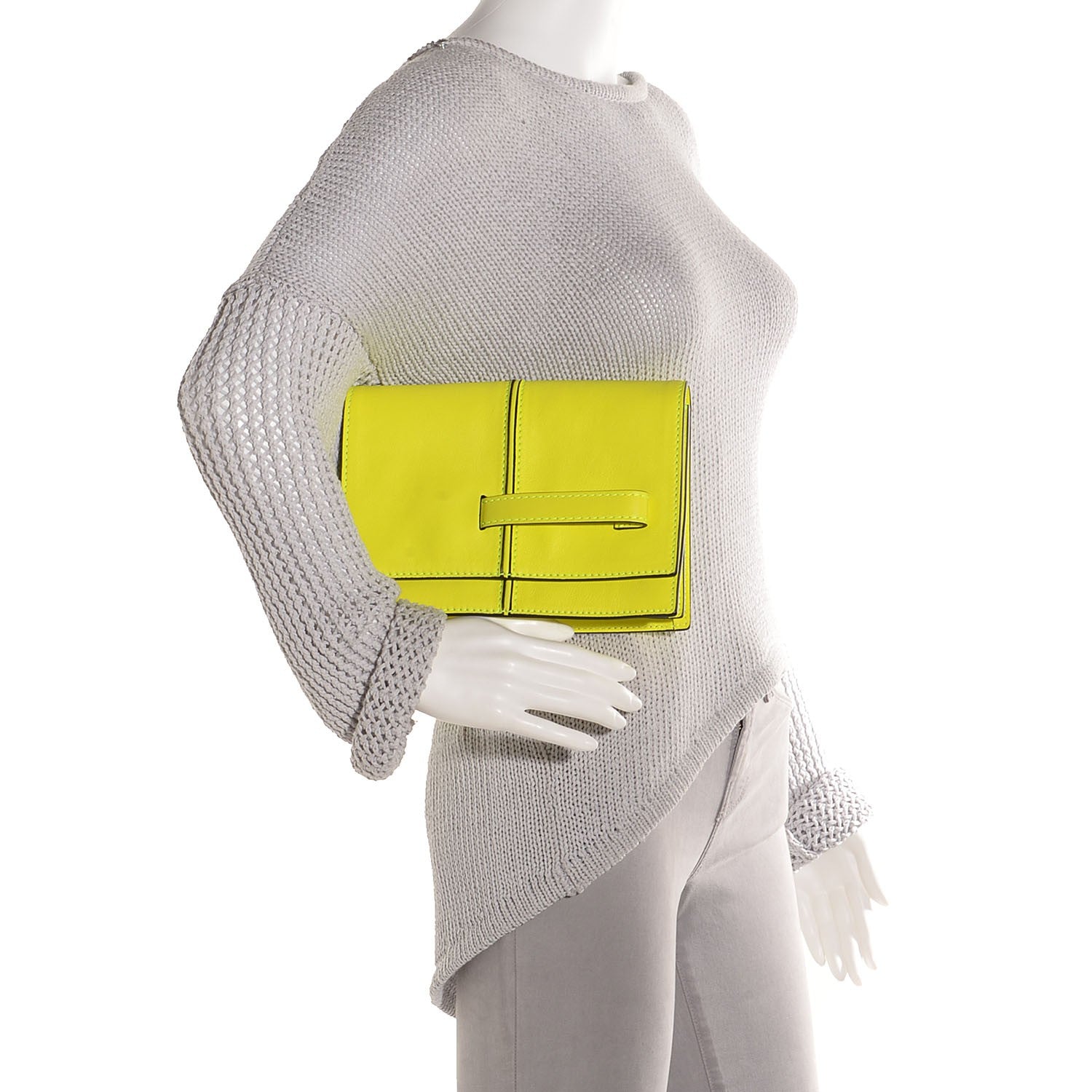 Valentino Garavani Vitello My Own Code Clutch Yellow Fluo 2 of 8