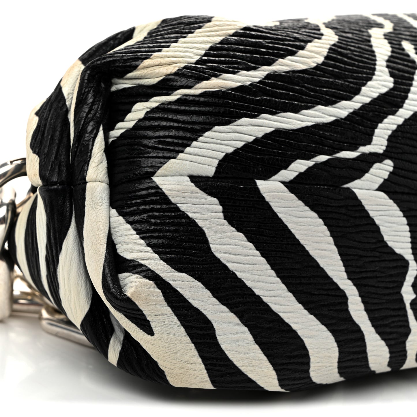 Nappa Zebra Print The Pouch Chain White Black