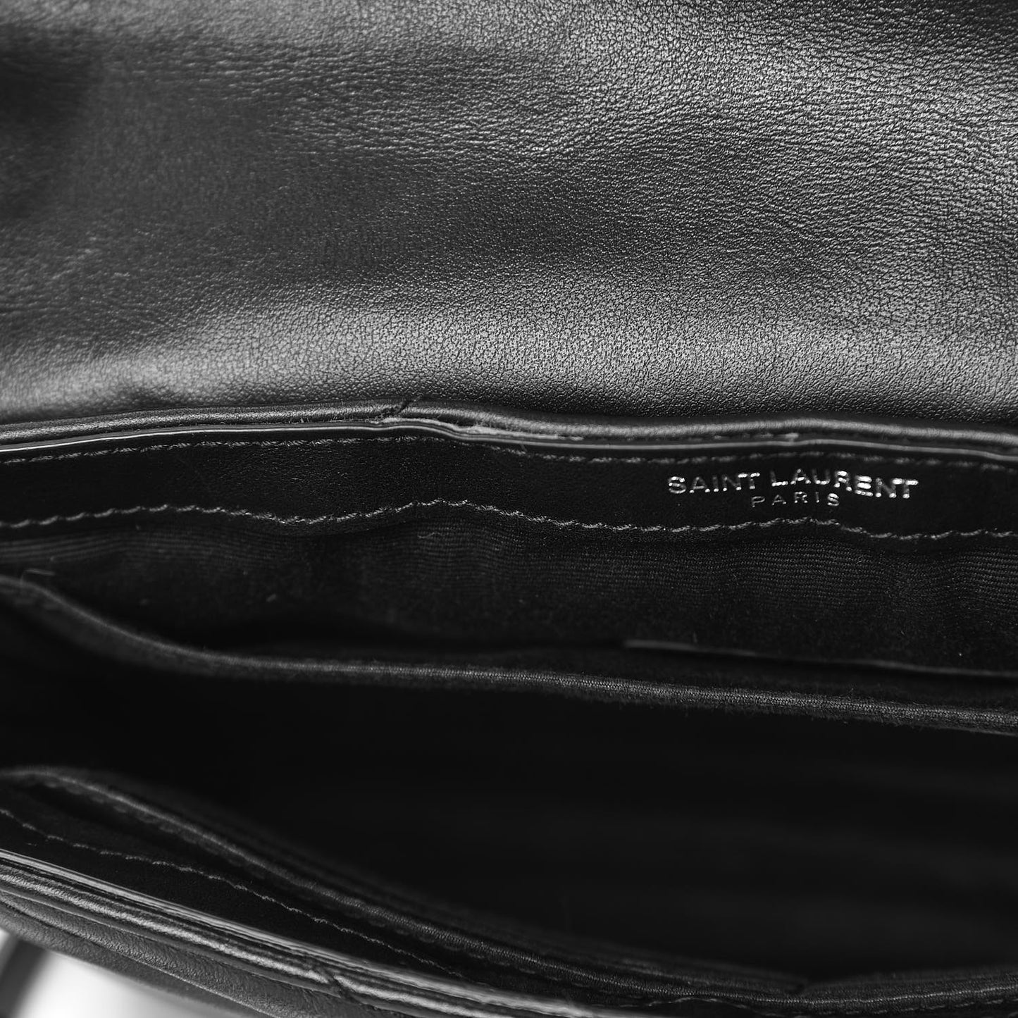 Calfskin Y Quilted Monogram Loulou Flap Bag Black