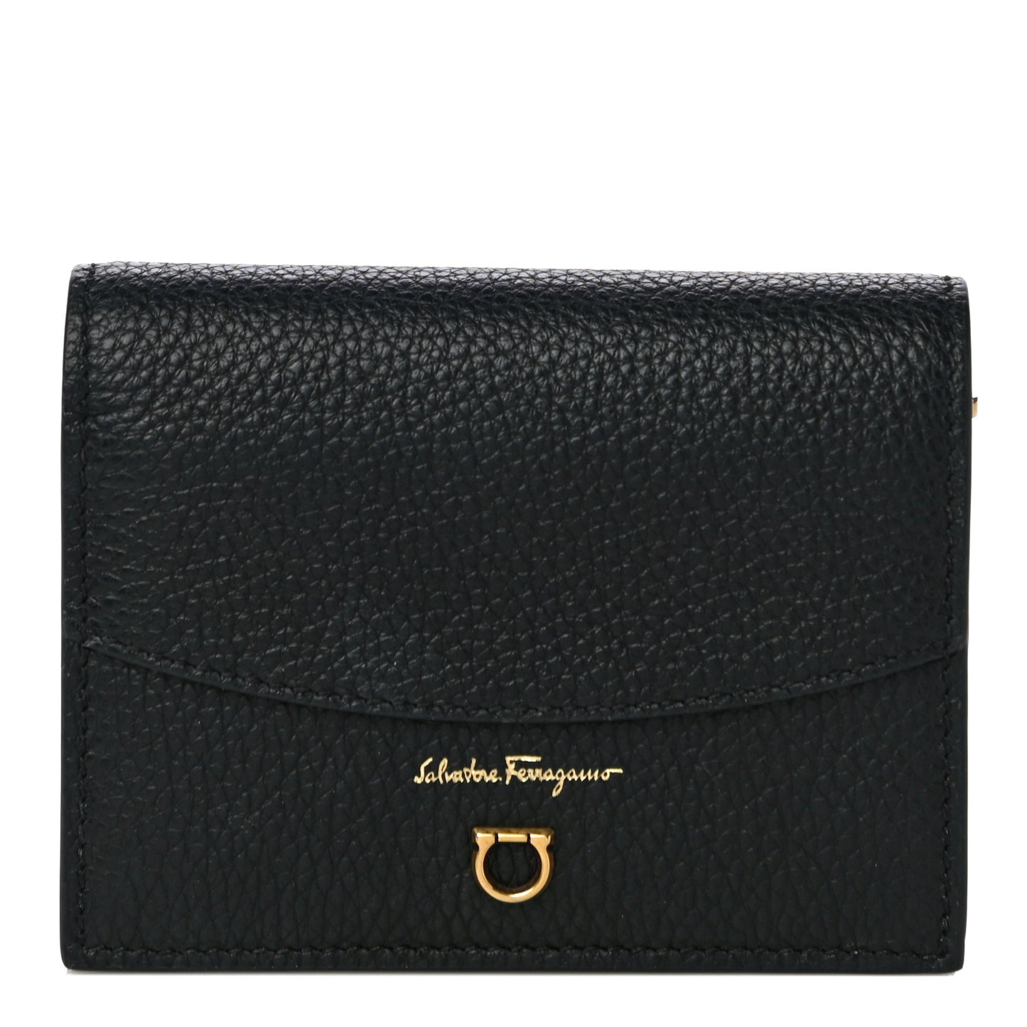 Grained Calfskin Gancini Wallet Black