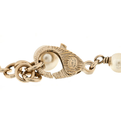 Chanel Crystal Pearl CC Charming Bracelet Gold 3 of 3