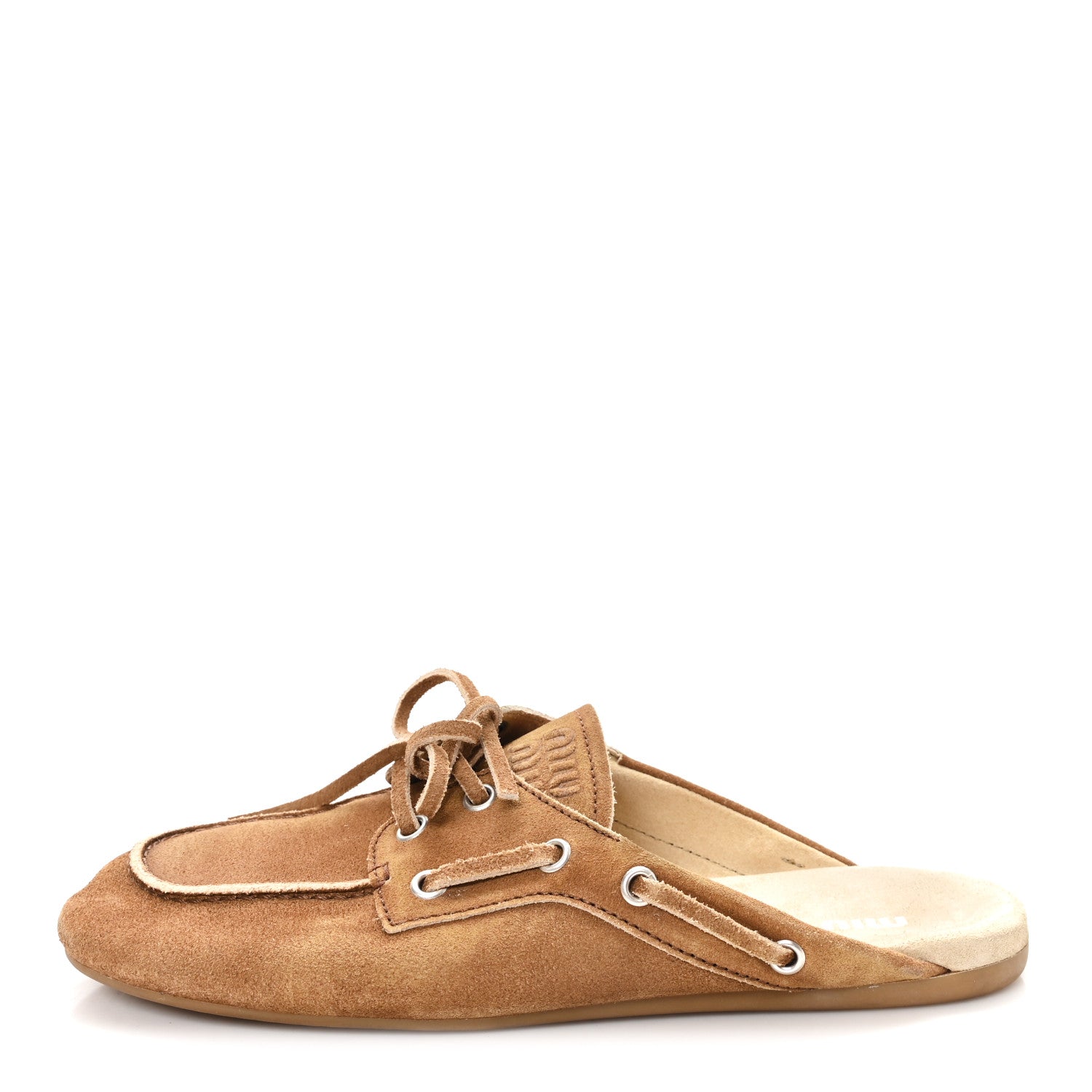 Miu Miu Faded Suede Deck Mules 38 Cinnamon 1 of 9
