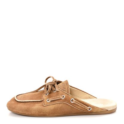 Miu Miu Faded Suede Deck Mules 38 Cinnamon 1 of 9